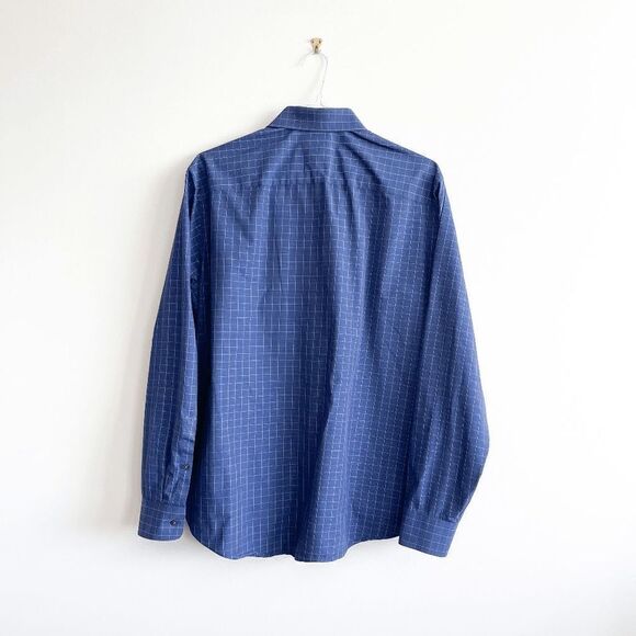 Calvin Klein Men Dress Shirt Regular Fit Shirt Button Long Sleeve Blue Size 16.5 - Picture 2 of 6